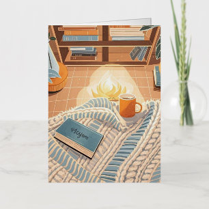 Abstract warm cosy Boho style Foil Greeting Card