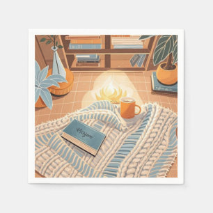Abstract warm cosy Boho style Napkin