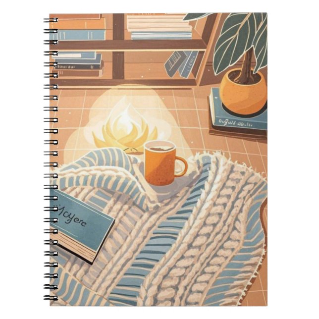 Abstract warm cosy Boho style Notebook (Front)