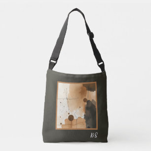 Abstract Warm Minimalist Layers Crossbody Bag