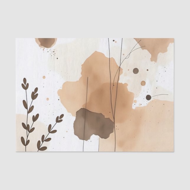 Abstract Warm Minimalist Layers Tissue Paper (Front)
