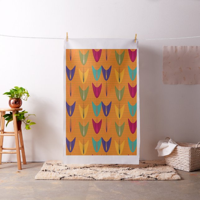 Abstract Warm Tropical Palette Pattern Fabric (In Situ)