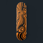 Abstract Warped Black & Orange Lines -Customisable Skateboard<br><div class="desc">Abstract Warped Black & Orange Lines - Customisable - Choose / add your favourite background colours !</div>