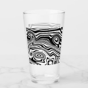 Abstract Warped Black & White Lines - Customisable Glass