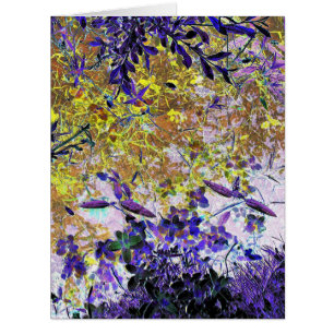 ABSTRACT WATER AND LEAVES card