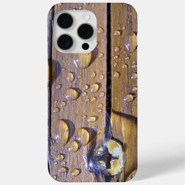 Abstract Water Beads Stained Wood Close-Up Photo Case-Mate iPhone Case (Back)