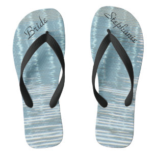 Abstract Water Bride Wedding Custom Flip Flops