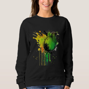 Abstract Water Color New Zealand National Bird Kiw Sweatshirt