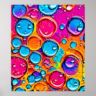 Abstract Water Drops Art Poster