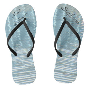 Abstract Water Maid of Honour Wedding Flip Flops