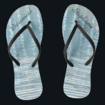 Abstract Water, Name, Bridesmaid Wedding  Jandals<br><div class="desc">These personalised, comfortable Bridesmaid Flip Flops are a simple, elegant, and chic gift for members of the Bridal Party - Bride, Bridesmaid, Maid of Honour ... They will add to the festivities of your wedding day, bachelorette party, or other celebration. Great by the beach! Easy to customise name and title....</div>
