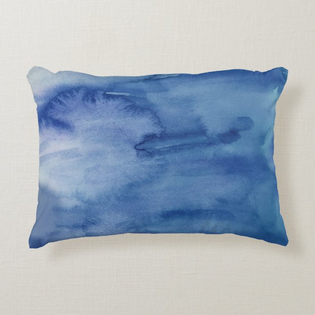 Abstract Water Texture Blue Beach Accent Pillow (Front)