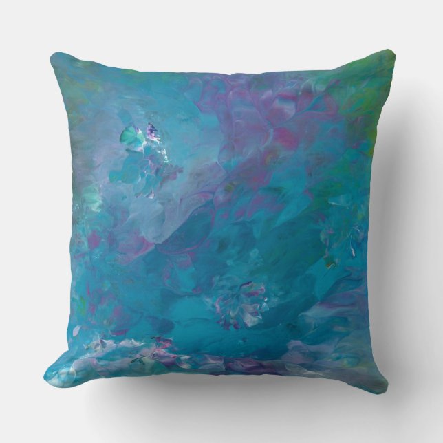Abstract Water Throw Pillow (Front)