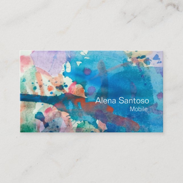 Abstract Watercolor 07 Business Card (Front)