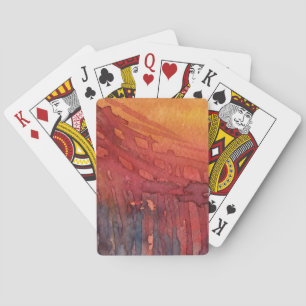 Abstract watercolor 3 playing cards