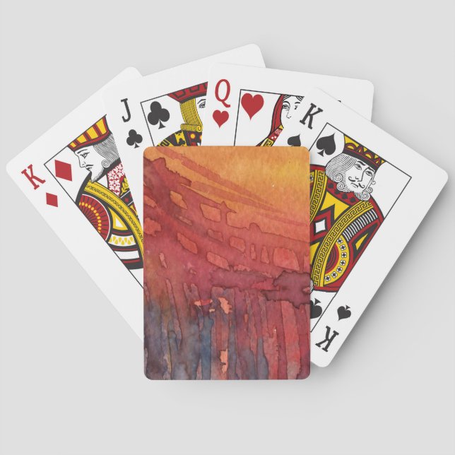 Abstract watercolor 3 playing cards (Back)