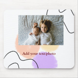 Abstract watercolor abstract shapes add text name mouse pad