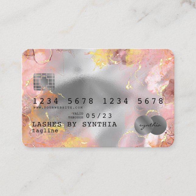 Abstract watercolor add logo Credit Card Style (Front)
