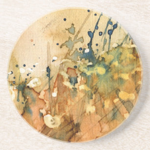 Abstract watercolor and old background coaster