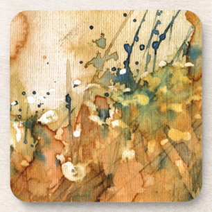 Abstract watercolor and old background coaster