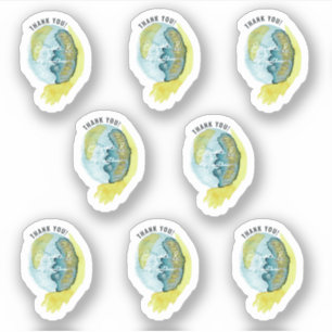 Abstract Watercolor Art Chic Thank You Wedding