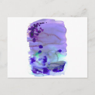 Abstract watercolor art hand paint on white backgr postcard