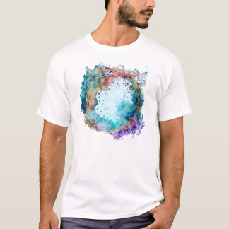 Abstract Watercolor Art Piece in Circular Frame T-Shirt