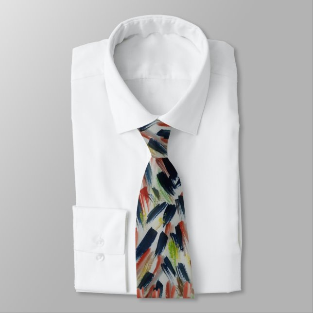 Abstract Watercolor Art Tie (Tied)