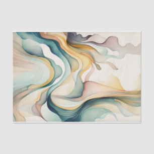 Abstract watercolor art waves. Modern flow motion  Tissue Paper