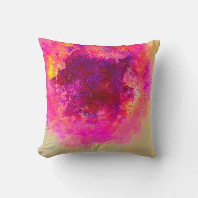 Abstract watercolor background. Colourful texture. Cushion (Front)