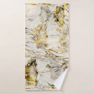 Abstract watercolor background: dandelion, juniper bath towel