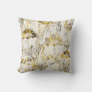 Abstract watercolor background: dandelion, juniper cushion