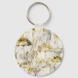 Abstract watercolor background: dandelion, juniper key ring