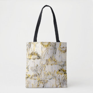 Abstract watercolor background: dandelion, juniper tote bag