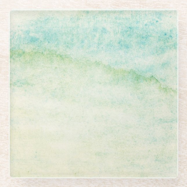 Abstract  watercolor background glass coaster (Front)