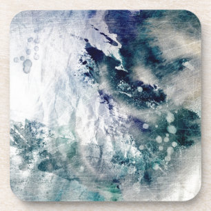 Abstract watercolor background on grunge paper 2 coaster