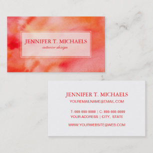 Abstract Watercolor Background - Orange Business Card