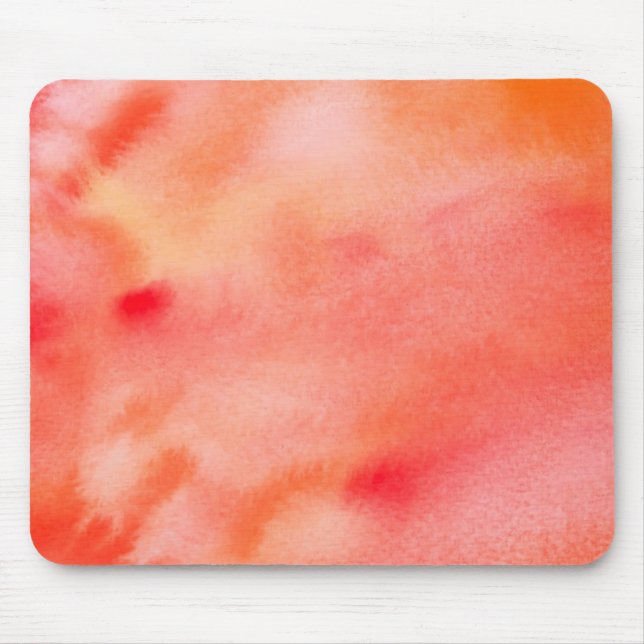 Abstract Watercolor Background - Orange Mouse Pad (Front)