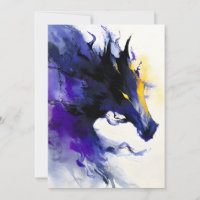 Abstract Watercolor Black Horse Portrait