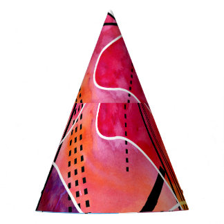 Abstract Watercolor Black White Pattern Party Hat