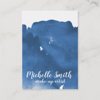 Abstract watercolor blue colour splash brush strok business card