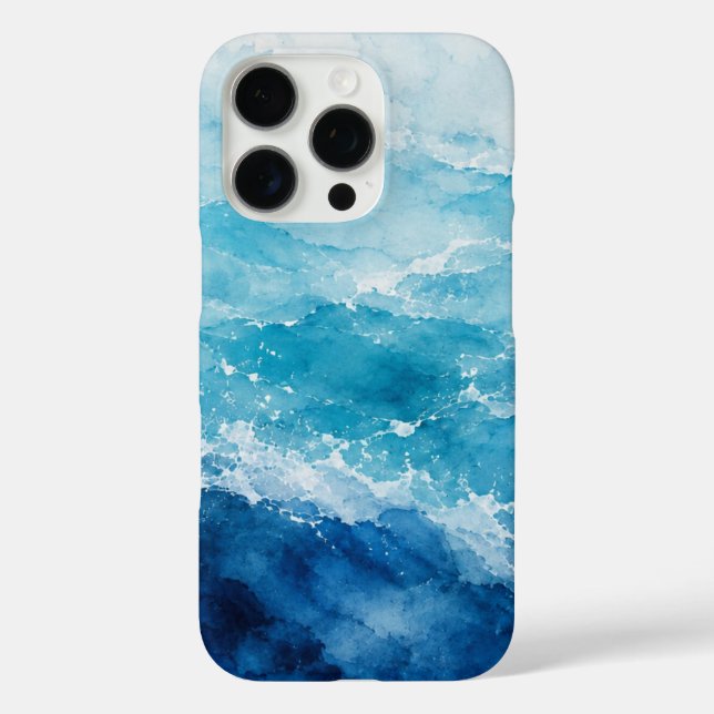 Abstract Watercolor Blue Ocean Sea Case-Mate iPhone Case (Back)