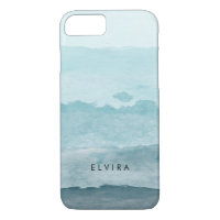 Abstract watercolor blue sea