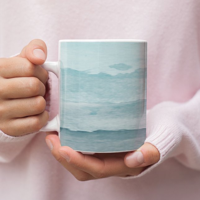 Abstract watercolor blue sea coffee mug (Creator Uploaded)