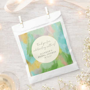 Abstract Watercolor Bridal Shower Custom Thank You Favour Bags