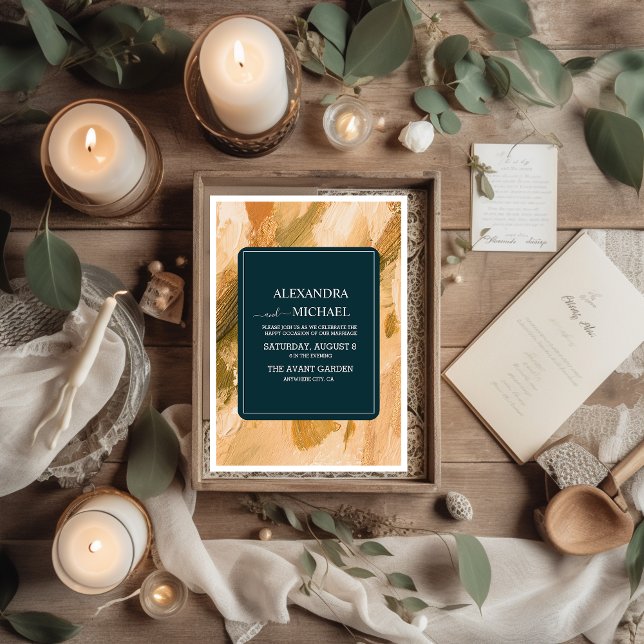 Abstract Watercolor Brush Stroke Wedding Invitation (Creator Uploaded)