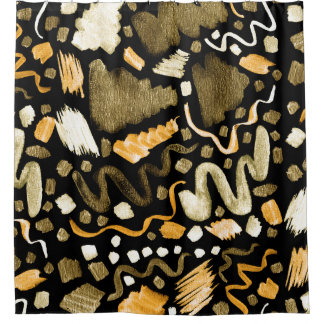 Abstract watercolor brush strokes pattern shower curtain