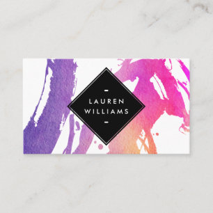 Abstract Watercolor Brushstrokes Business Card
