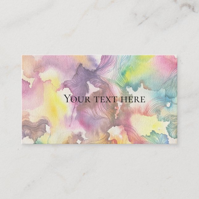  Abstract Watercolor  Business Card (Front)