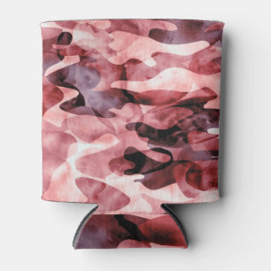Abstract watercolor camouflage: tie-dye. can cooler